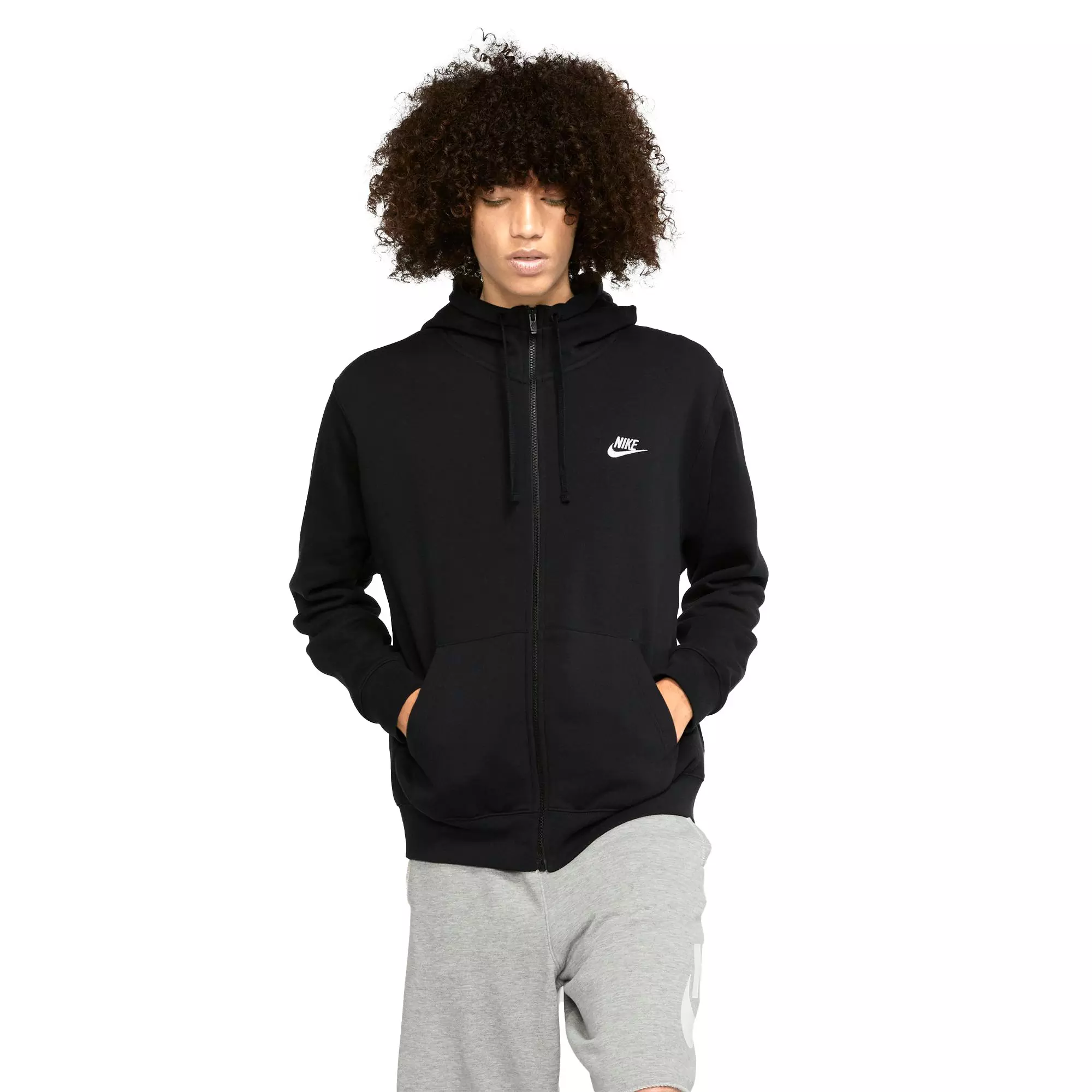 Nike Men s Sportswear Club Fleece Full Zip Hoodie Black